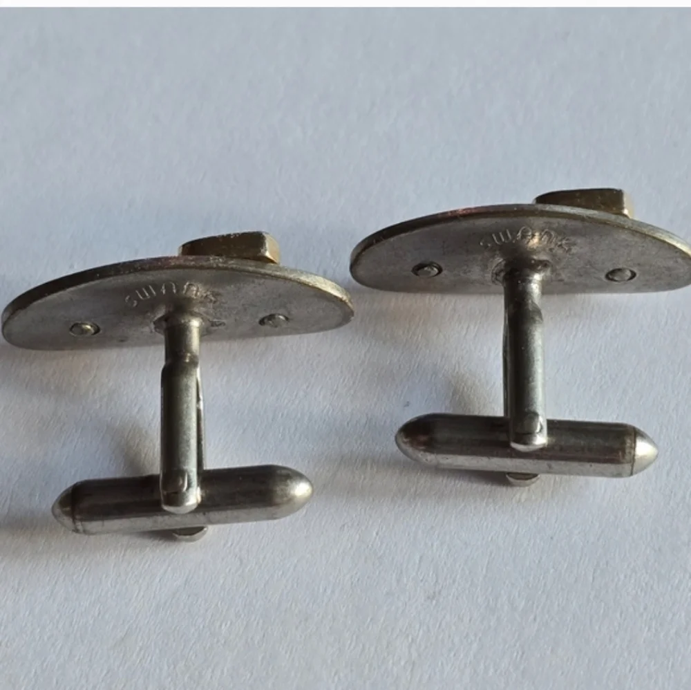 Vintage Pete cuff links name jewelry Peter gold silver tone cufflinks